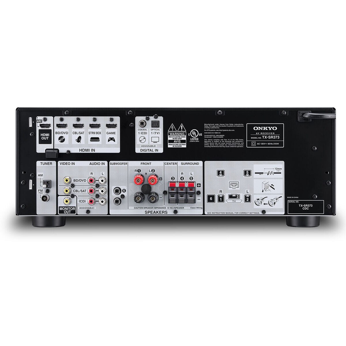 Onkyo TXSR373 5.2 Channel Network Home Theater A/V Receiver with